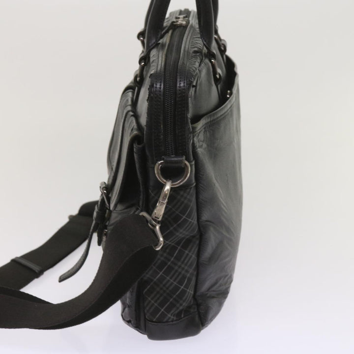 Burberry Shoulder Bag Leather 2Set Brown Black Auth bs11672