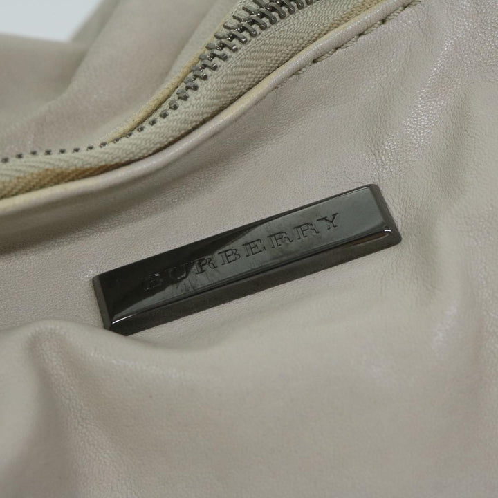 Burberry Shoulder Bag Leather Beige Auth bs11678