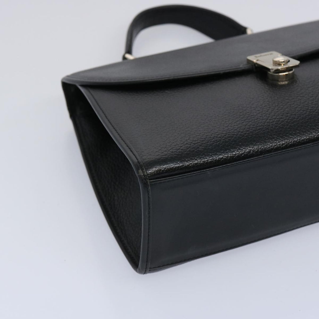 BURBERRYSs Hand Bag Leather Black Auth bs11684