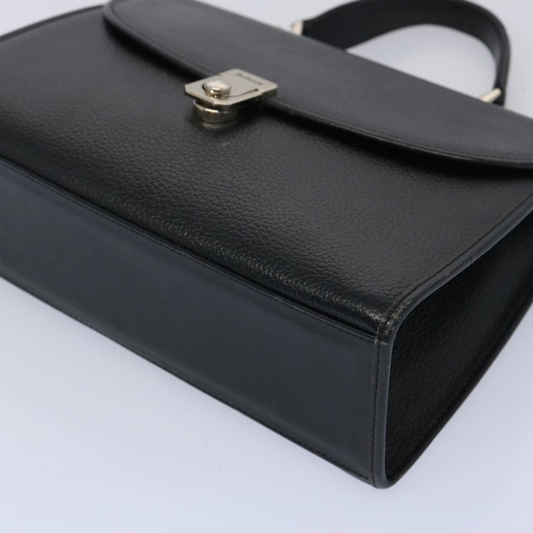 BURBERRYSs Hand Bag Leather Black Auth bs11684
