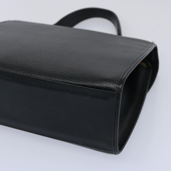 BURBERRYSs Hand Bag Leather Black Auth bs11684