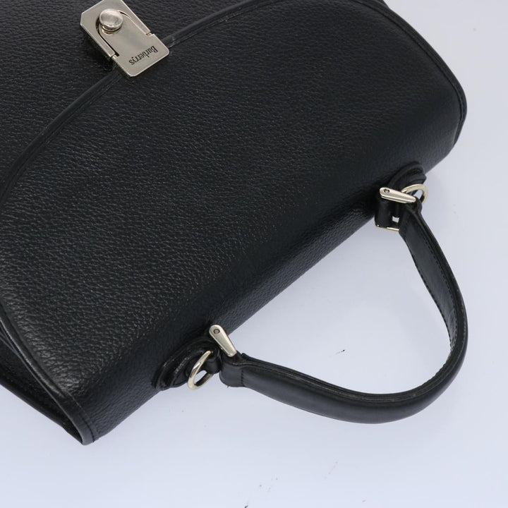 BURBERRYSs Hand Bag Leather Black Auth bs11684