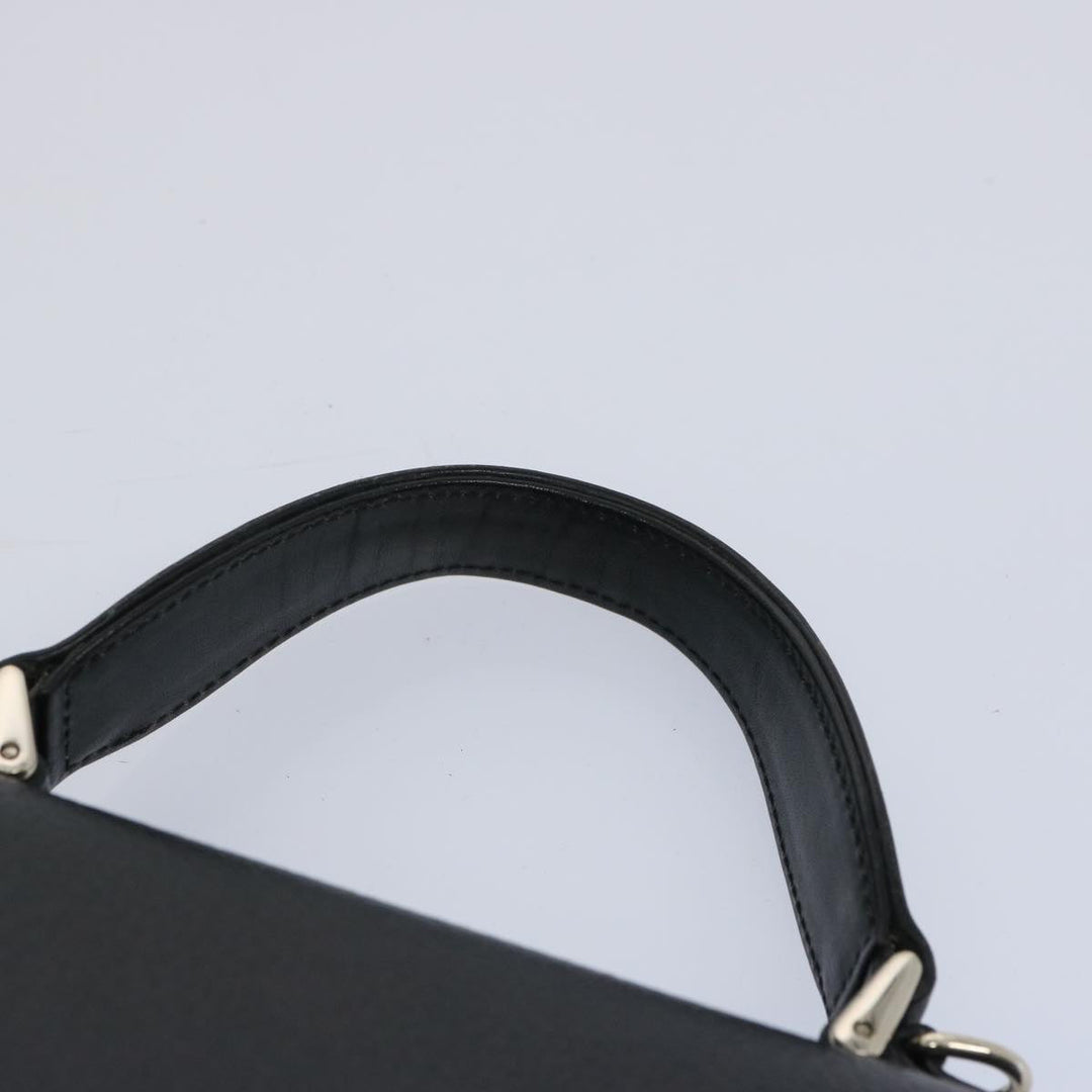 BURBERRYSs Hand Bag Leather Black Auth bs11684