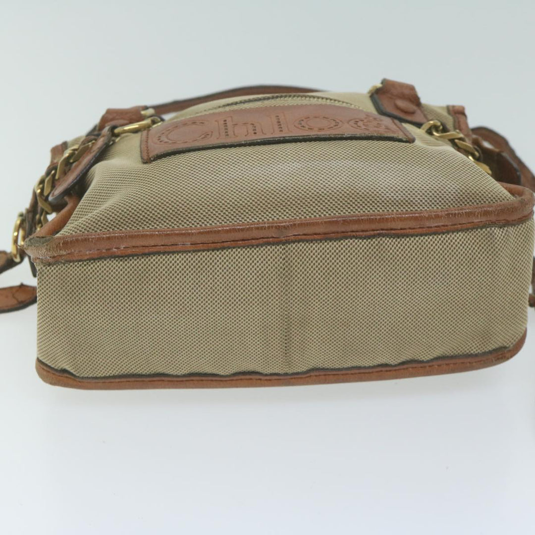 Chloe Harley Hand Bag Canvas Leather 2way Beige bs11776
