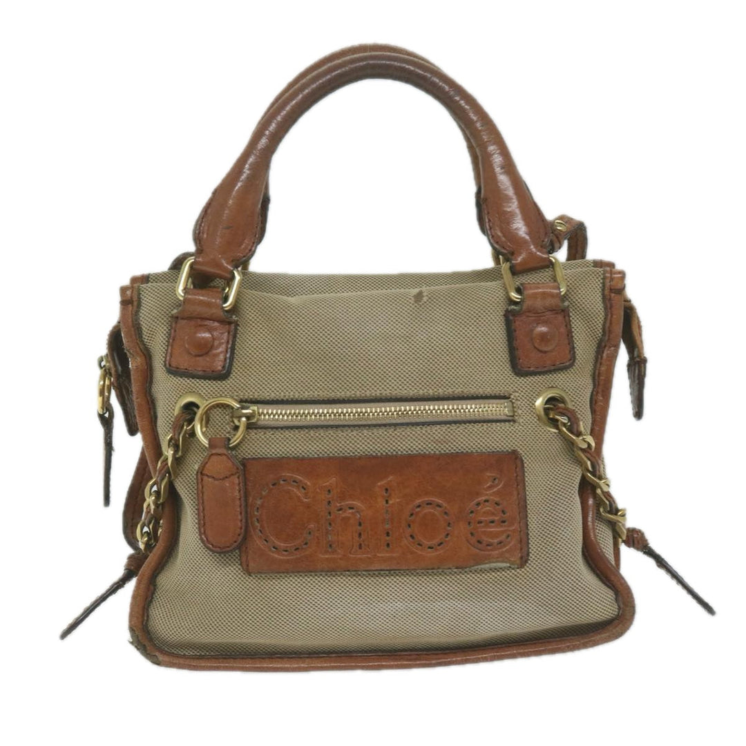 Chloe Harley Hand Bag Canvas Leather 2way Beige bs11776