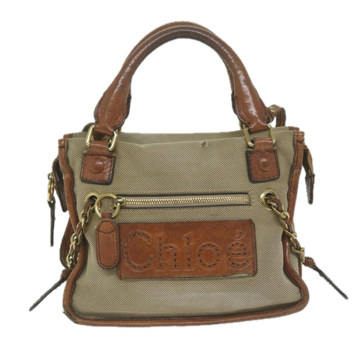 Chloe Harley Hand Bag Canvas Leather 2way Beige bs11776
