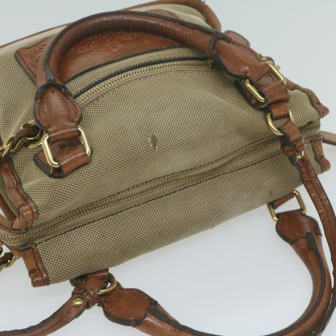 Chloe Harley Hand Bag Canvas Leather 2way Beige bs11776
