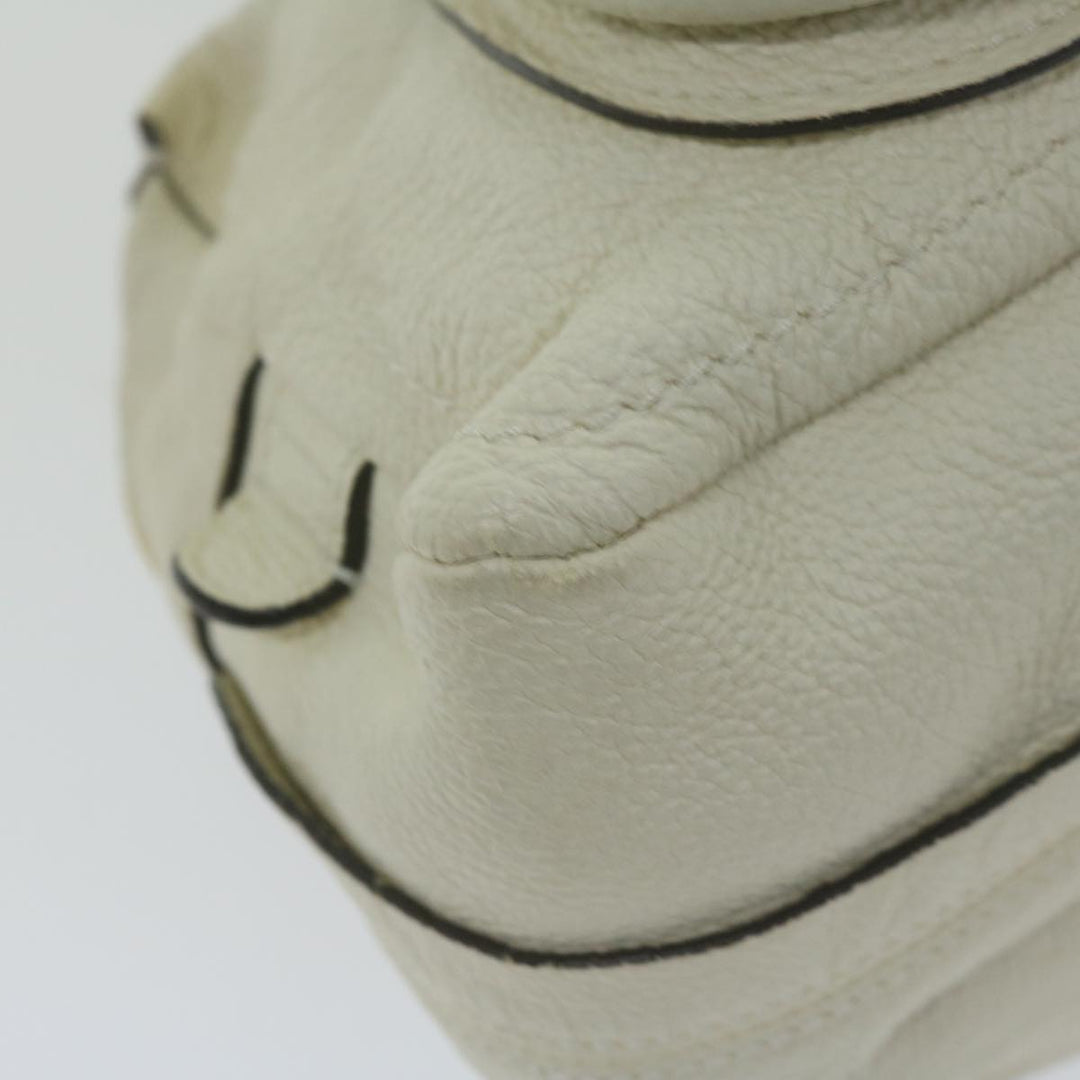 Chloe Paraty Hand Bag Leather White bs11780