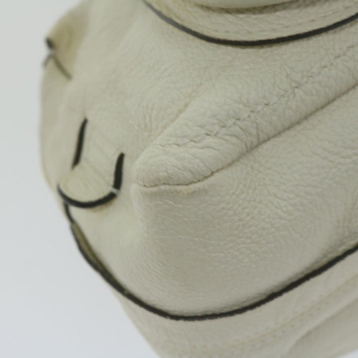 Chloe Paraty Hand Bag Leather White bs11780
