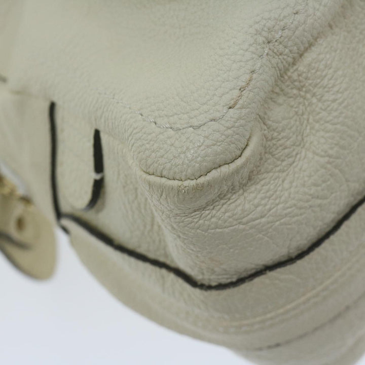 Chloe Paraty Hand Bag Leather White bs11780
