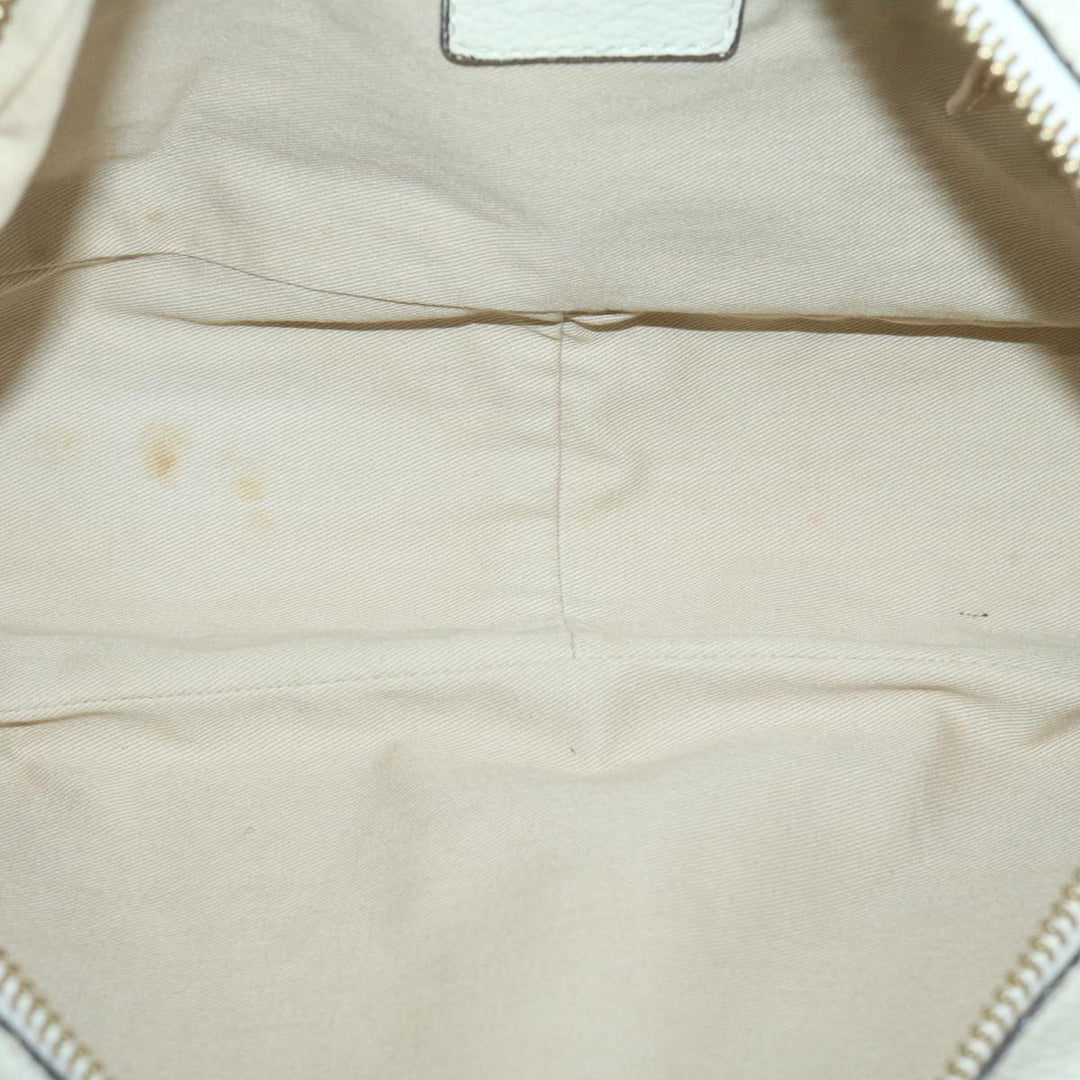 Chloe Paraty Hand Bag Leather White bs11780