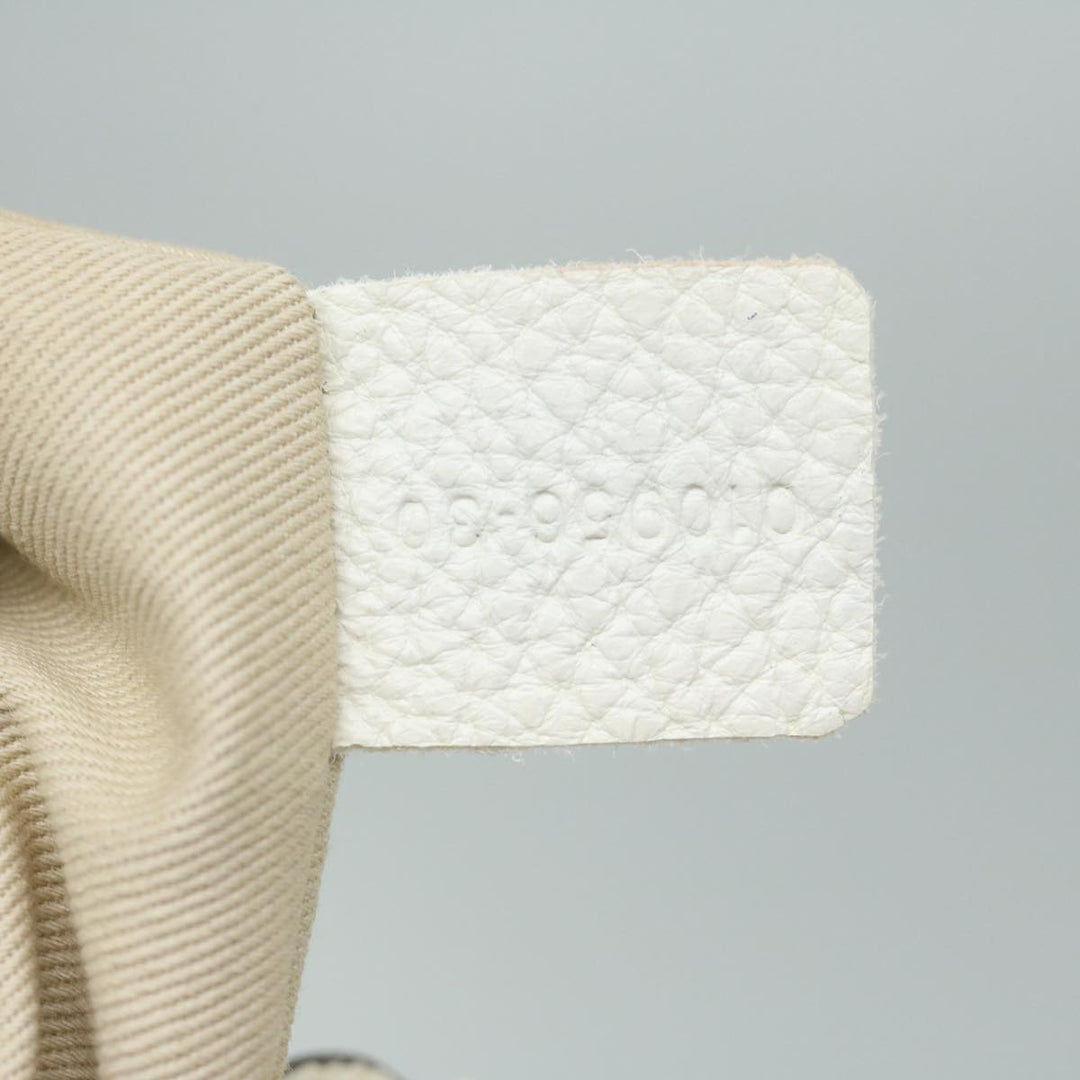 Chloe Paraty Hand Bag Leather White bs11780