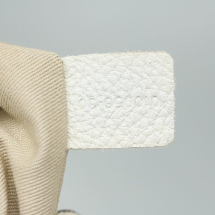 Chloe Paraty Hand Bag Leather White bs11780