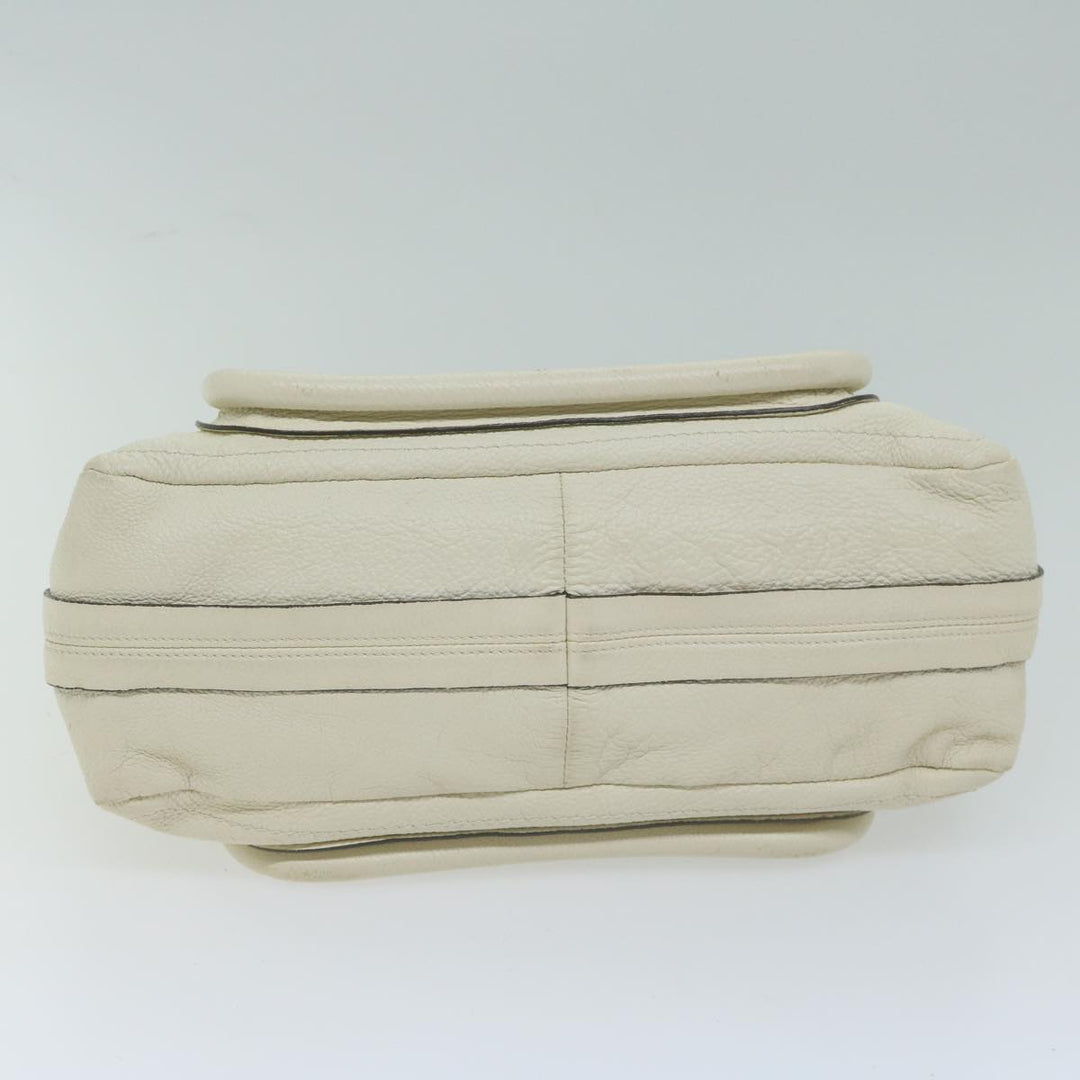Chloe Paraty Hand Bag Leather White bs11780