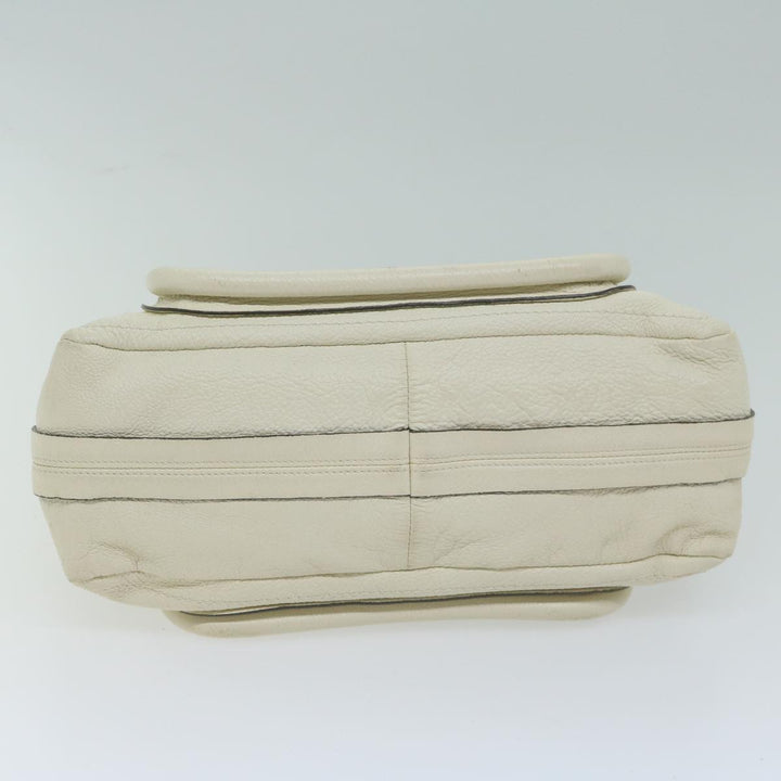 Chloe Paraty Hand Bag Leather White bs11780