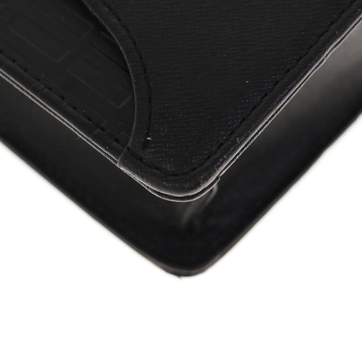 Burberry Hand Bag Leather Black Auth bs11813