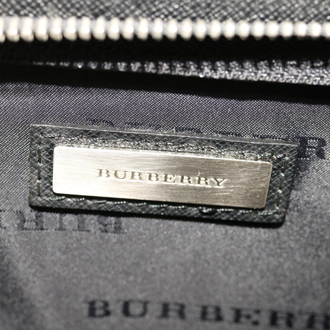 Burberry Hand Bag Leather Black Auth bs11813