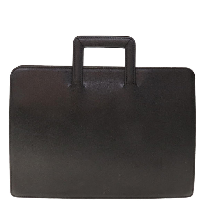 Burberry Hand Bag Leather Black Auth bs11813