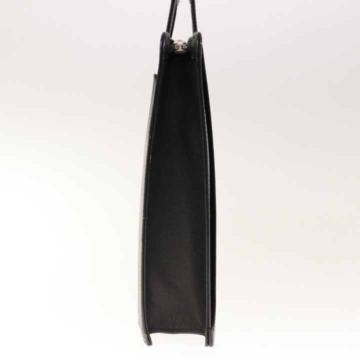 Burberry Hand Bag Leather Black Auth bs11813
