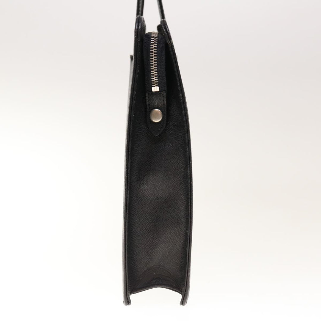 Burberry Hand Bag Leather Black Auth bs11813