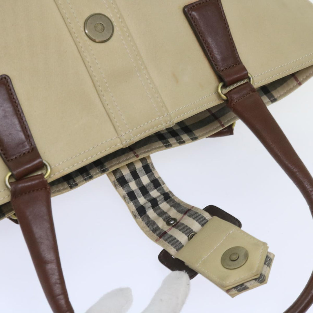 Burberry Tote Bag Canvas Beige Auth bs11831
