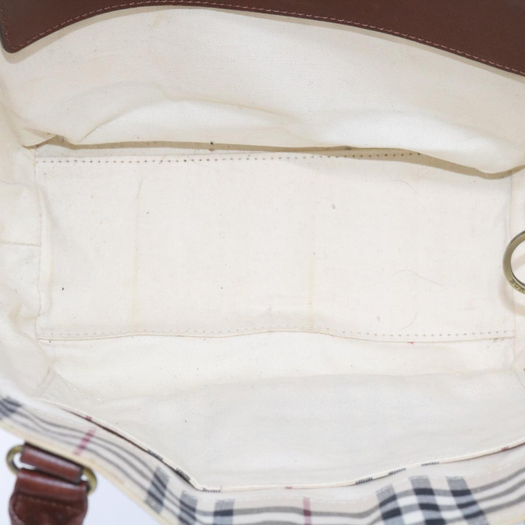 Burberry Tote Bag Canvas Beige Auth bs11831