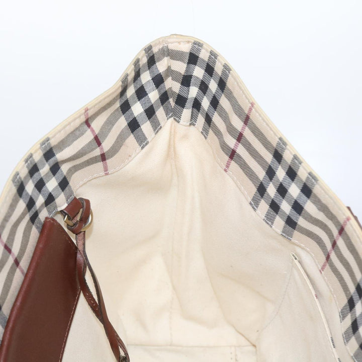 Burberry Tote Bag Canvas Beige Auth bs11831