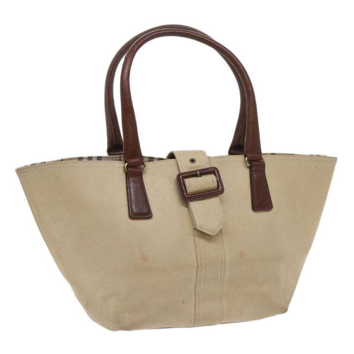 Burberry Tote Bag Canvas Beige Auth bs11831