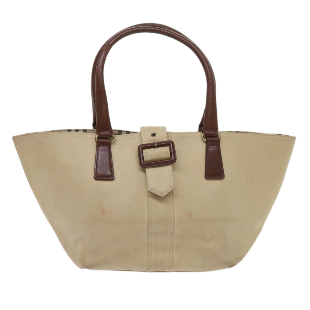 Burberry Tote Bag Canvas Beige Auth bs11831