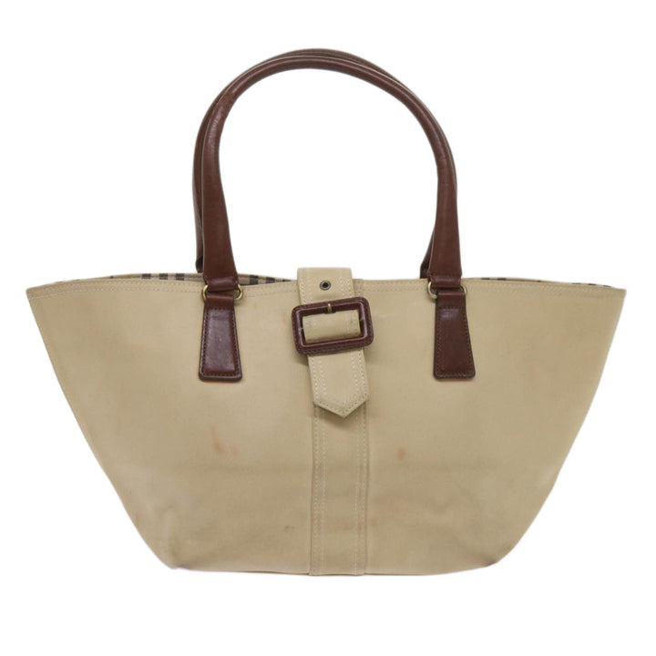 Burberry Tote Bag Canvas Beige Auth bs11831