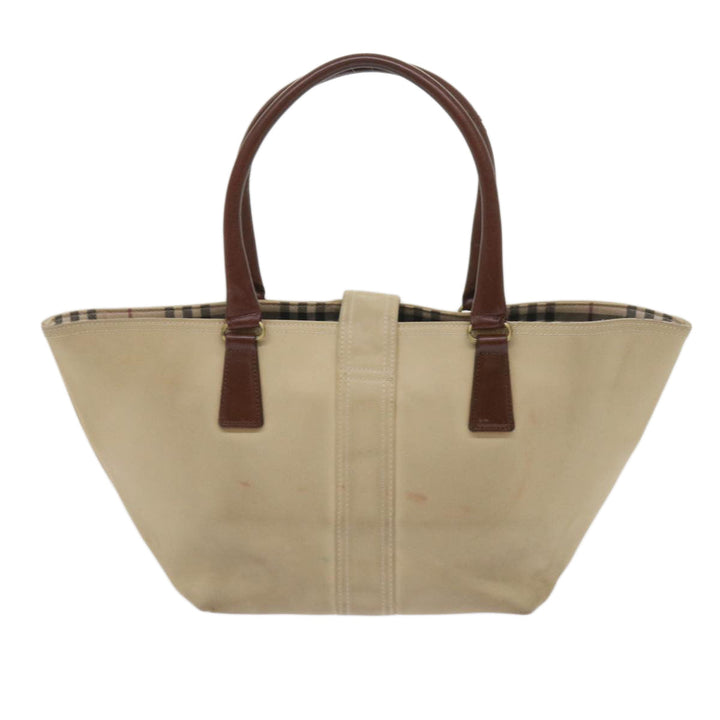 Burberry Tote Bag Canvas Beige Auth bs11831