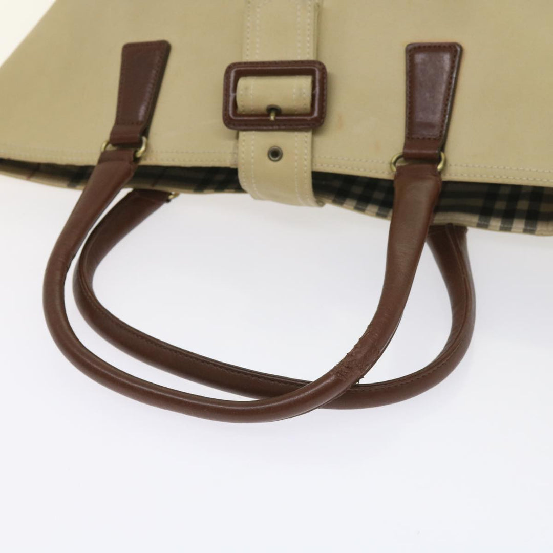 Burberry Tote Bag Canvas Beige Auth bs11831