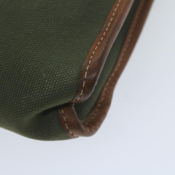 BurberrySs Clutch Bag Canvas Khaki Auth bs11841