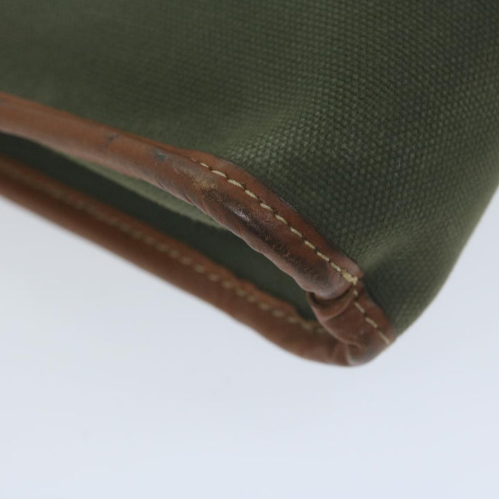 BurberrySs Clutch Bag Canvas Khaki Auth bs11841