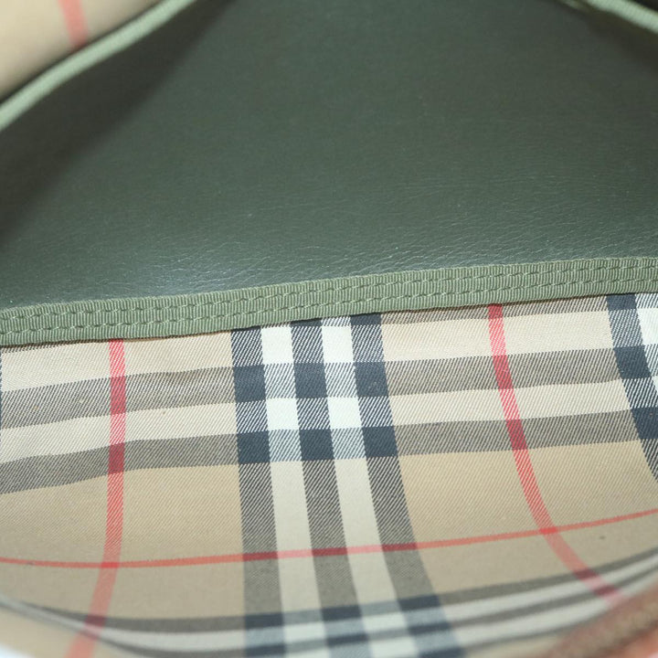 BurberrySs Clutch Bag Canvas Khaki Auth bs11841