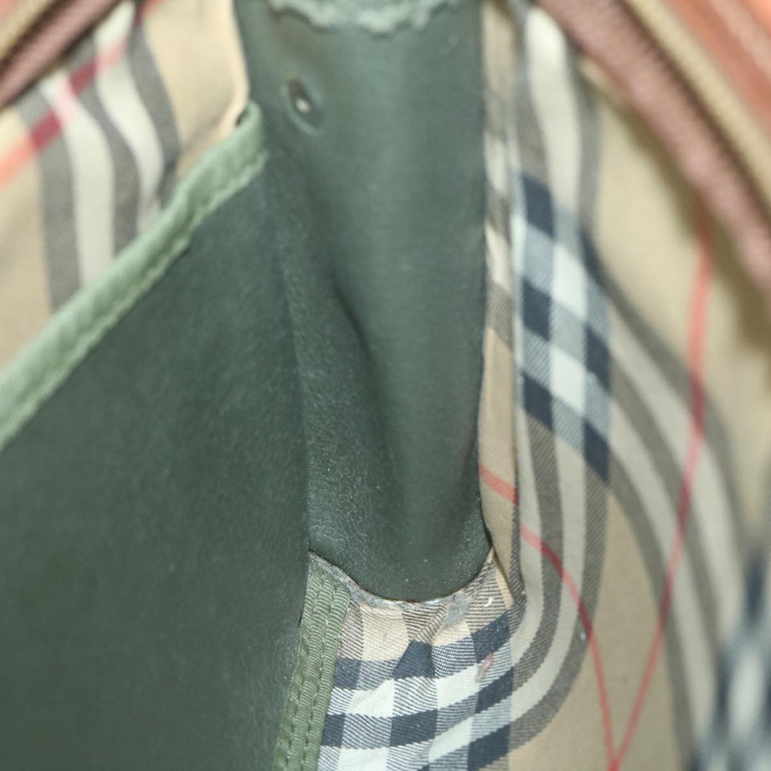 BurberrySs Clutch Bag Canvas Khaki Auth bs11841