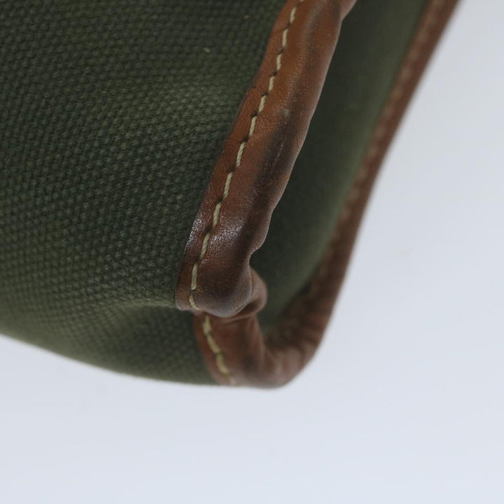 BurberrySs Clutch Bag Canvas Khaki Auth bs11841