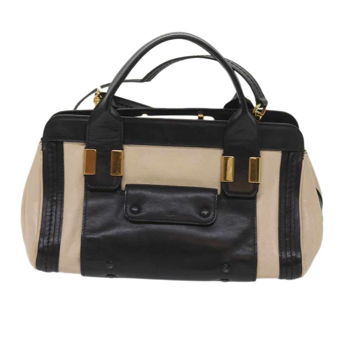 Chloe Alice Hand Bag Leather 2way Beige 04 14 63 65 bs11871