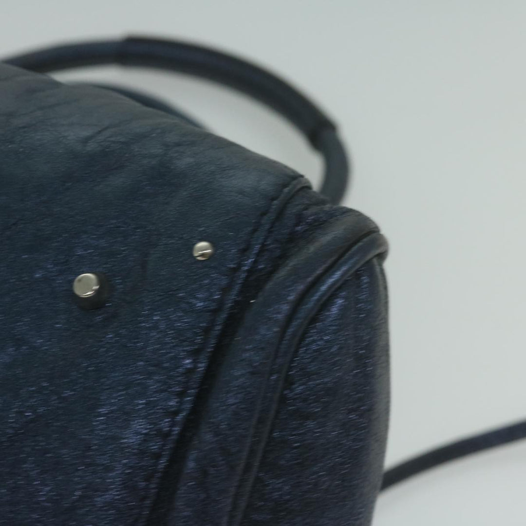 Chloe Paddington Shoulder Bag Leather Navy Gray 04 08 51 5191 bs11872