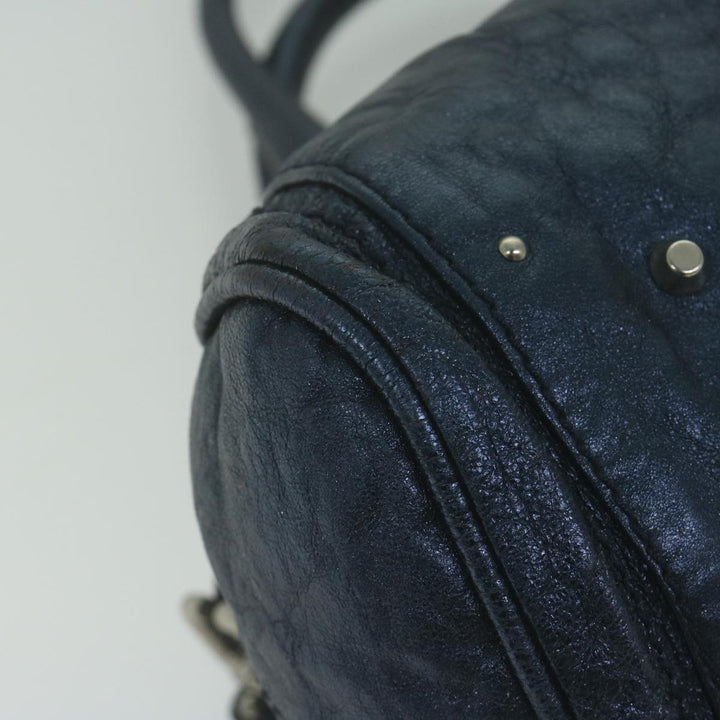 Chloe Paddington Shoulder Bag Leather Navy Gray 04 08 51 5191 bs11872