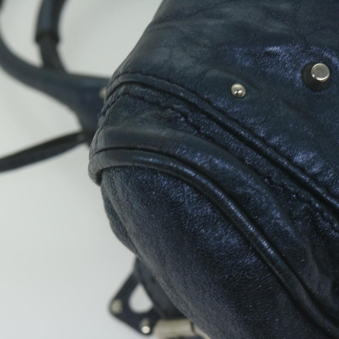 Chloe Paddington Shoulder Bag Leather Navy Gray 04 08 51 5191 bs11872
