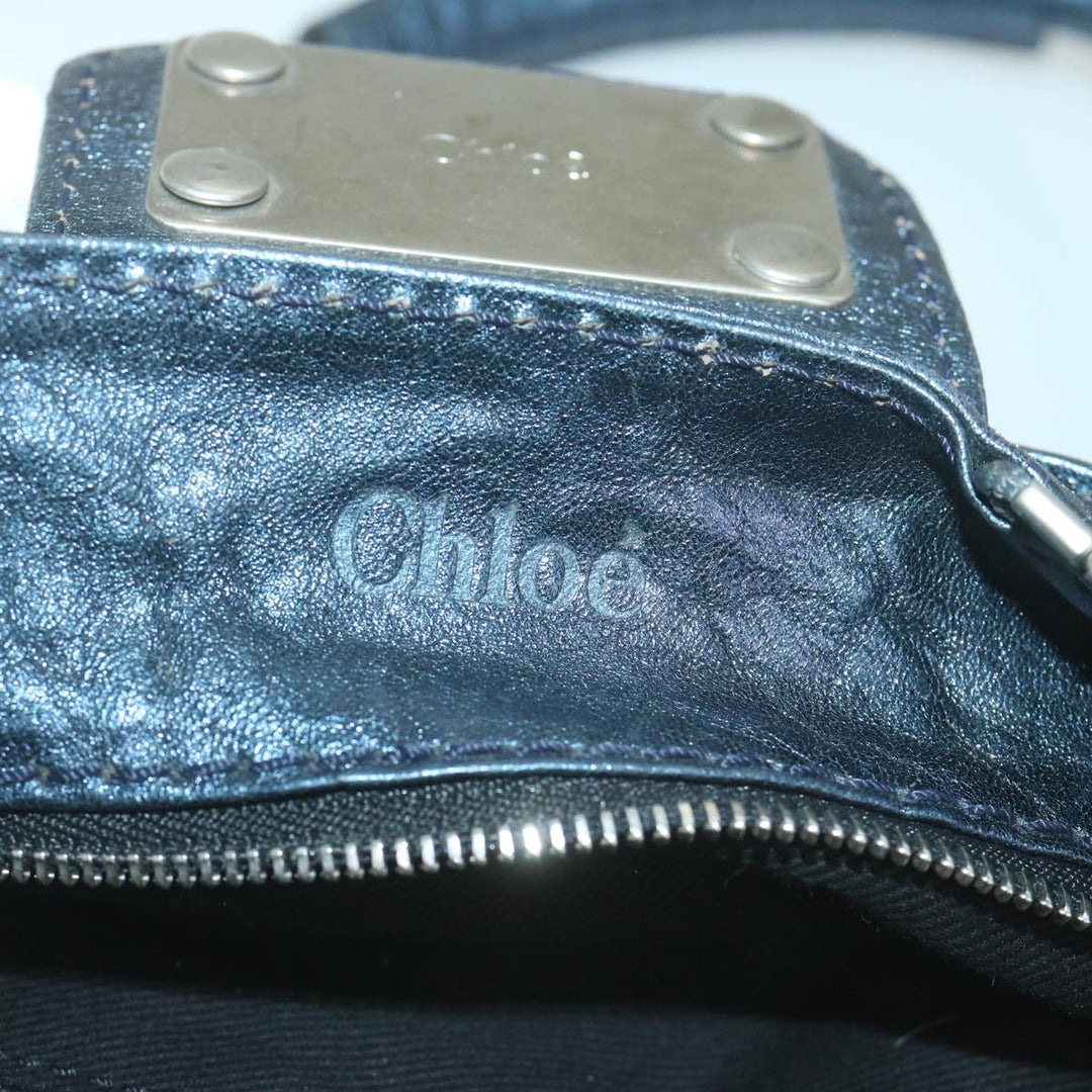 Chloe Paddington Shoulder Bag Leather Navy Gray 04 08 51 5191 bs11872
