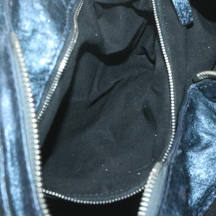 Chloe Paddington Shoulder Bag Leather Navy Gray 04 08 51 5191 bs11872