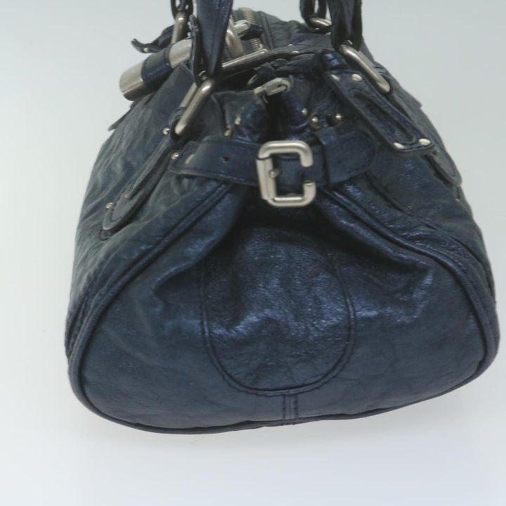 Chloe Paddington Shoulder Bag Leather Navy Gray 04 08 51 5191 bs11872