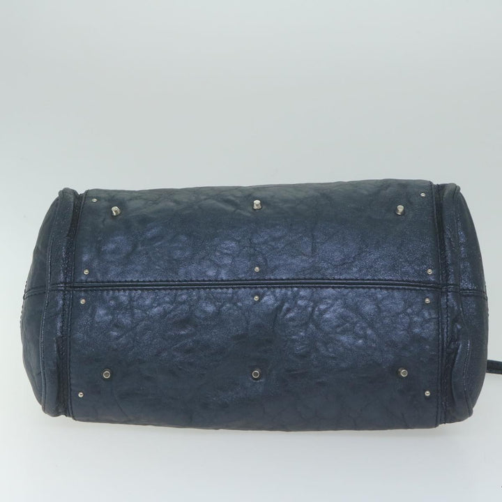 Chloe Paddington Shoulder Bag Leather Navy Gray 04 08 51 5191 bs11872