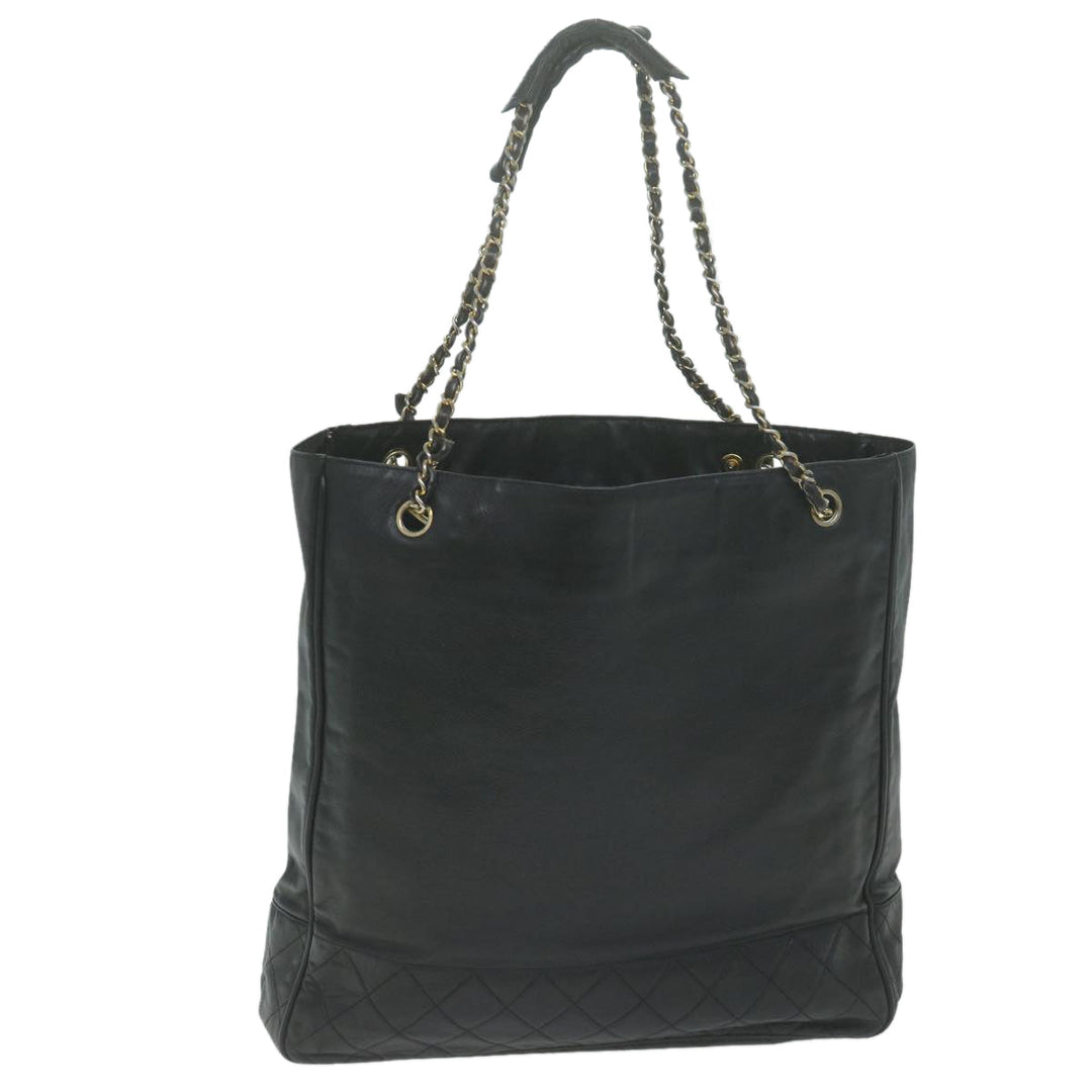 Top Quality Chanel Chain Shoulder Bag Leather Black CC Auth bs11894