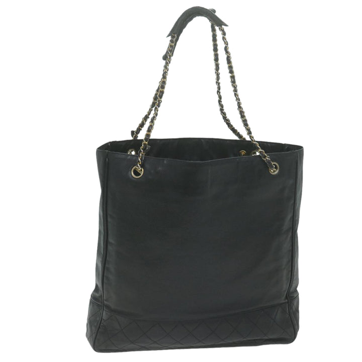 Top Quality Chanel Chain Shoulder Bag Leather Black CC Auth bs11894