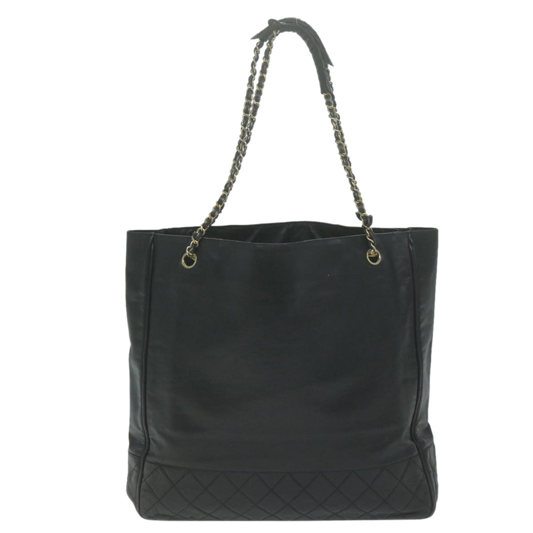 Top Quality Chanel Chain Shoulder Bag Leather Black CC Auth bs11894