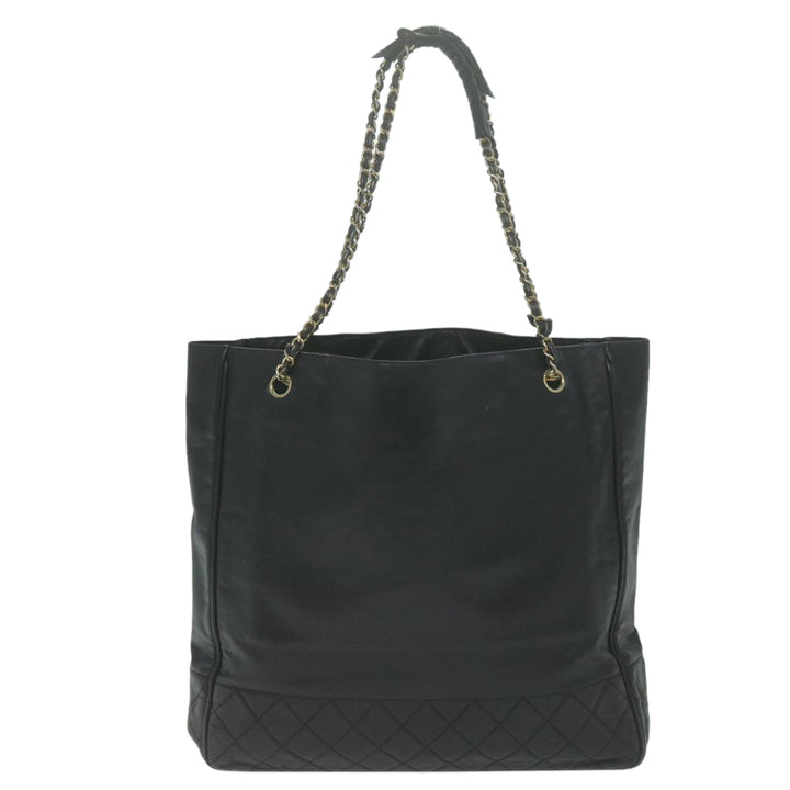 Top Quality Chanel Chain Shoulder Bag Leather Black CC Auth bs11894