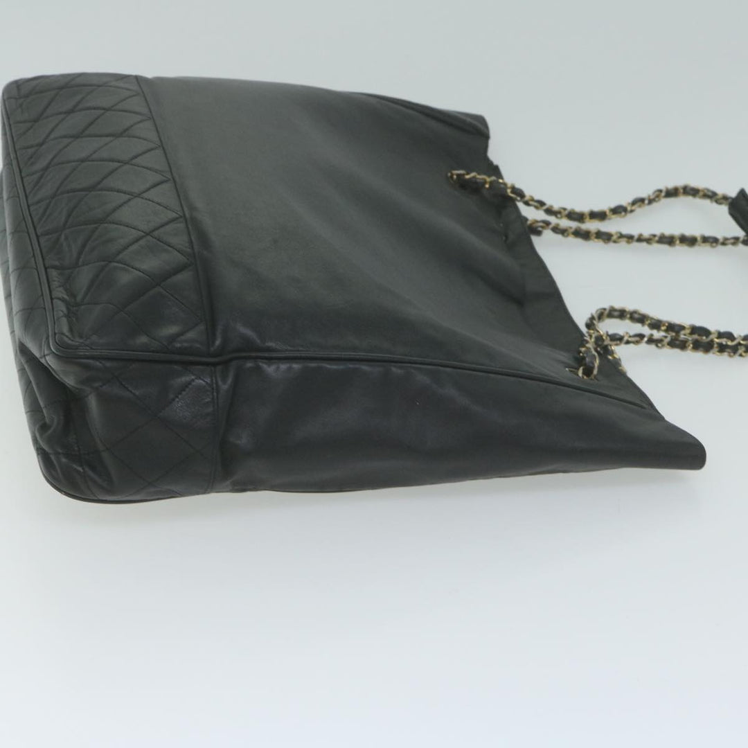 Top Quality Chanel Chain Shoulder Bag Leather Black CC Auth bs11894